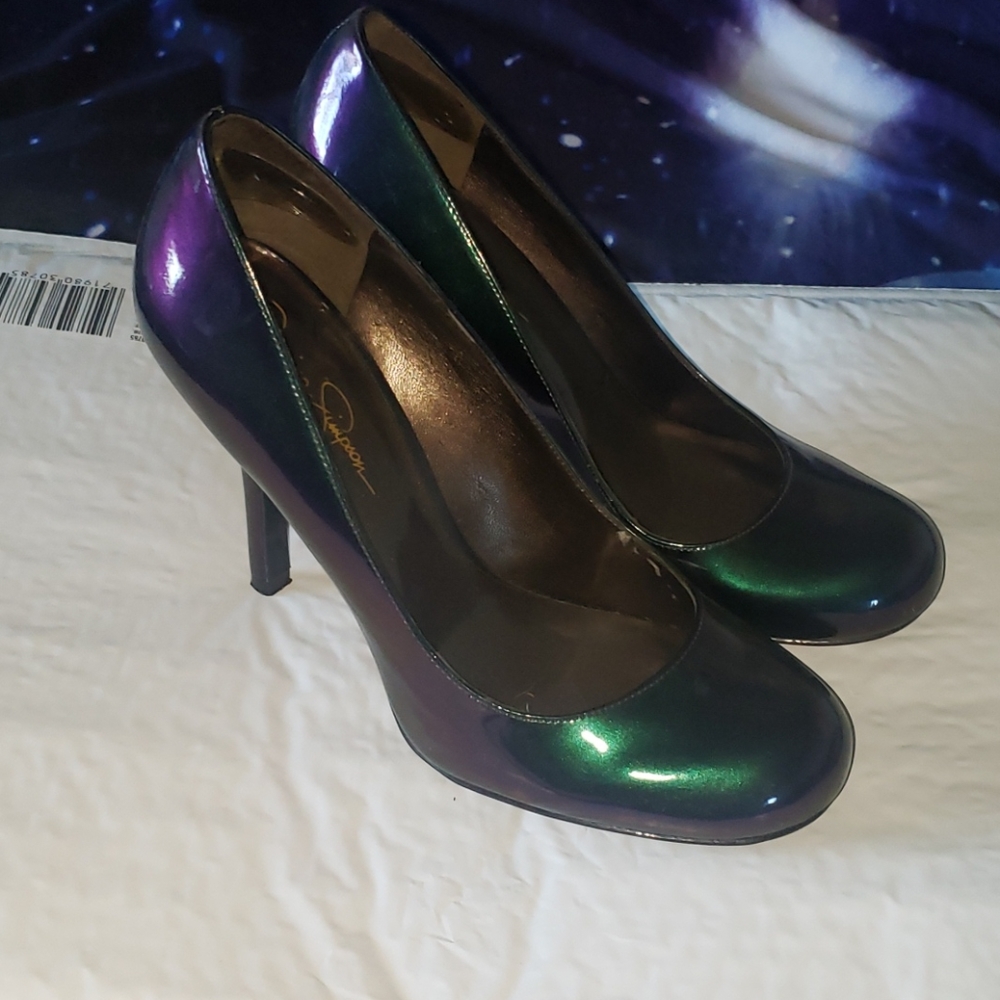 Jessica Simpson, 7½, Chameleon/Multi Colour Heels